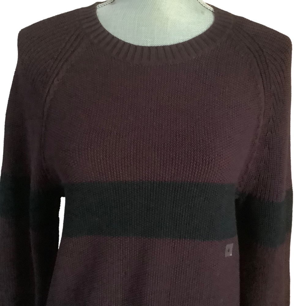 Express rib women’s dark purple long sleeve sweater crew neck pullover size s
